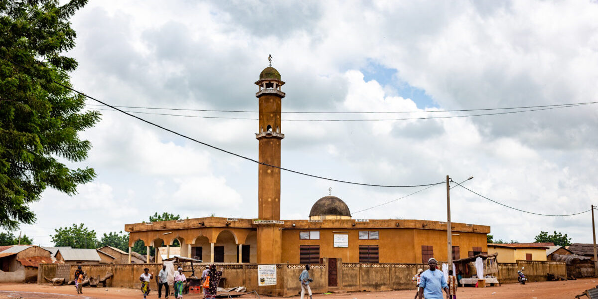 imb-photos-day4-003-small African Traditional Religion is prevalent in Togo's south, but as one moves north the dominance of Islam becomes more and more apparent as demonstrated by this large mosque in the northern city of Mango.